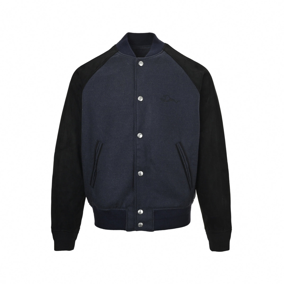Script Logo Varsity Jacket - Navy/Black