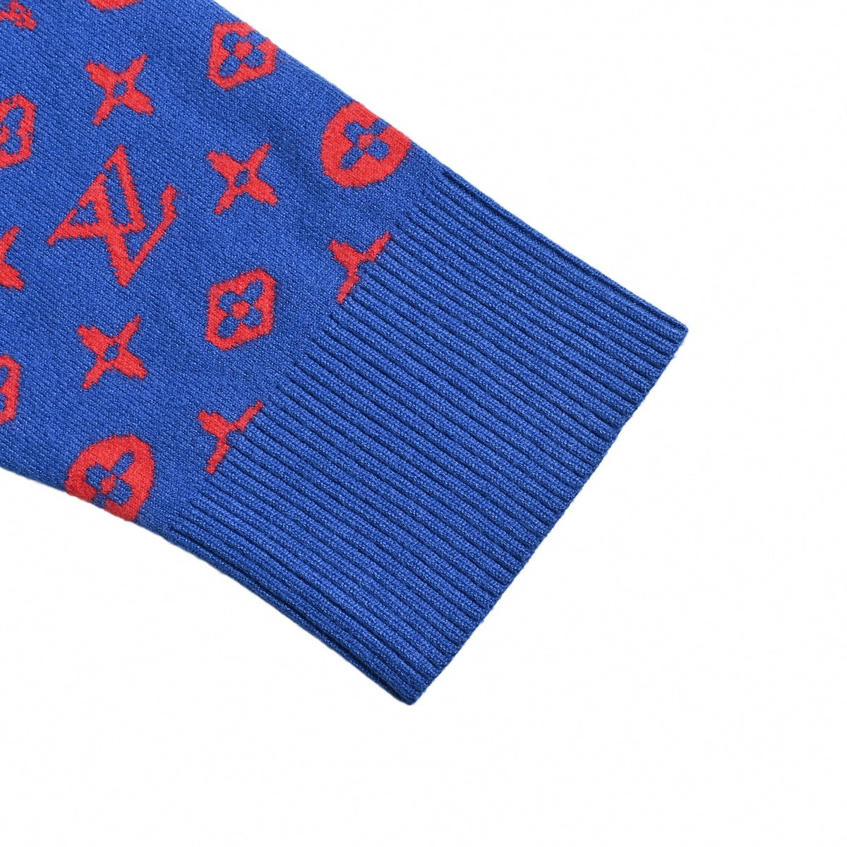 Gradient Monogram Jacquard Crewneck - Royal Blue