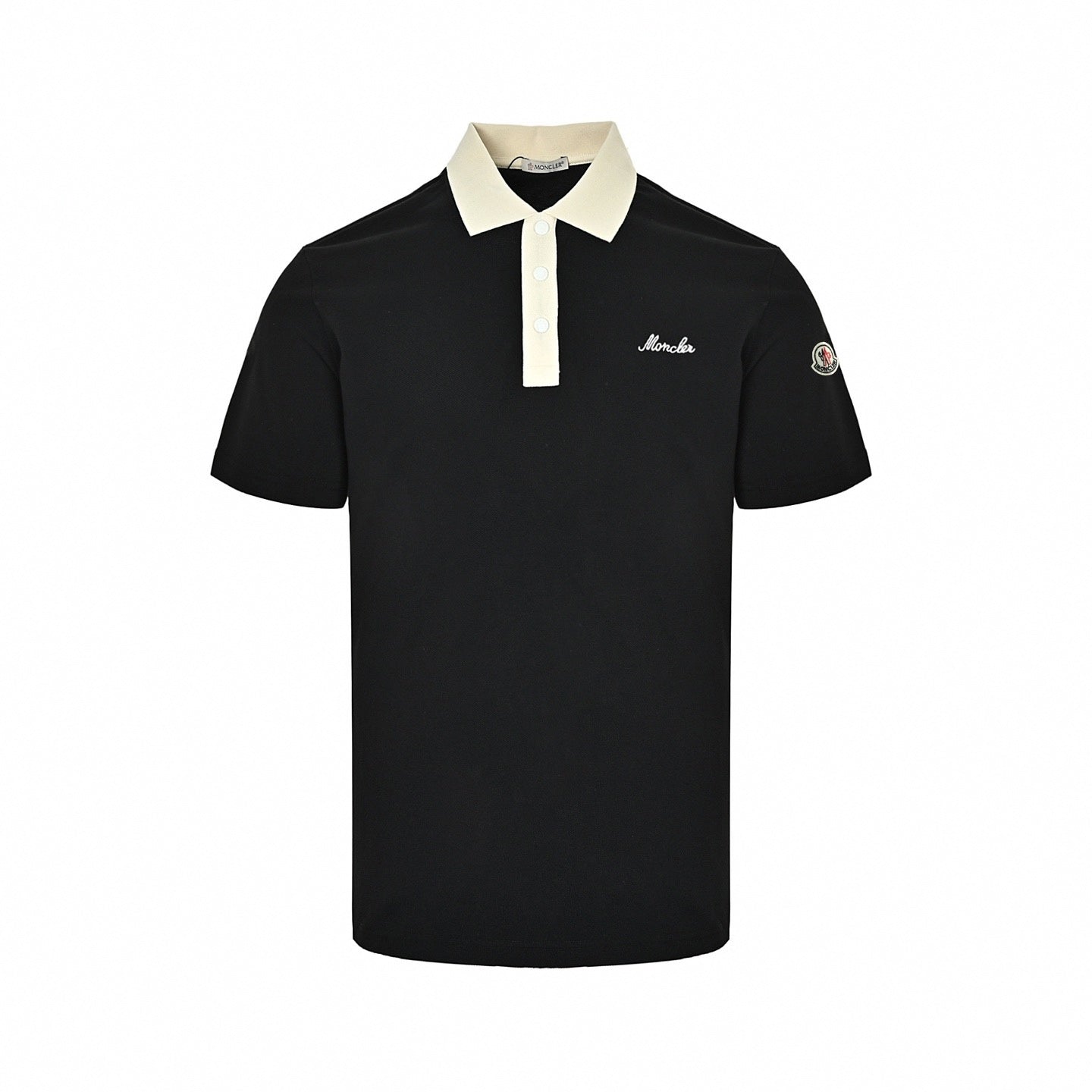 Two-Tone Piqué Polo - Black/Cream
