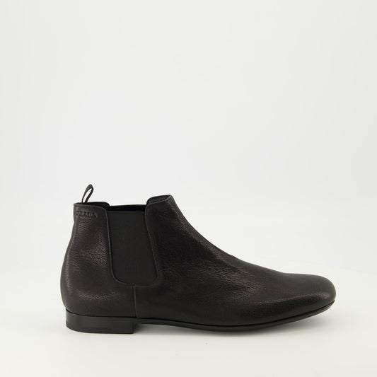 Black Leather Chelsea Boots