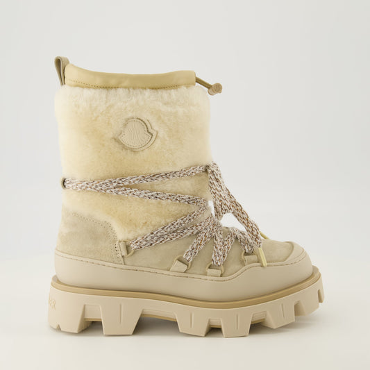 Suede and Shearling Peak Boots