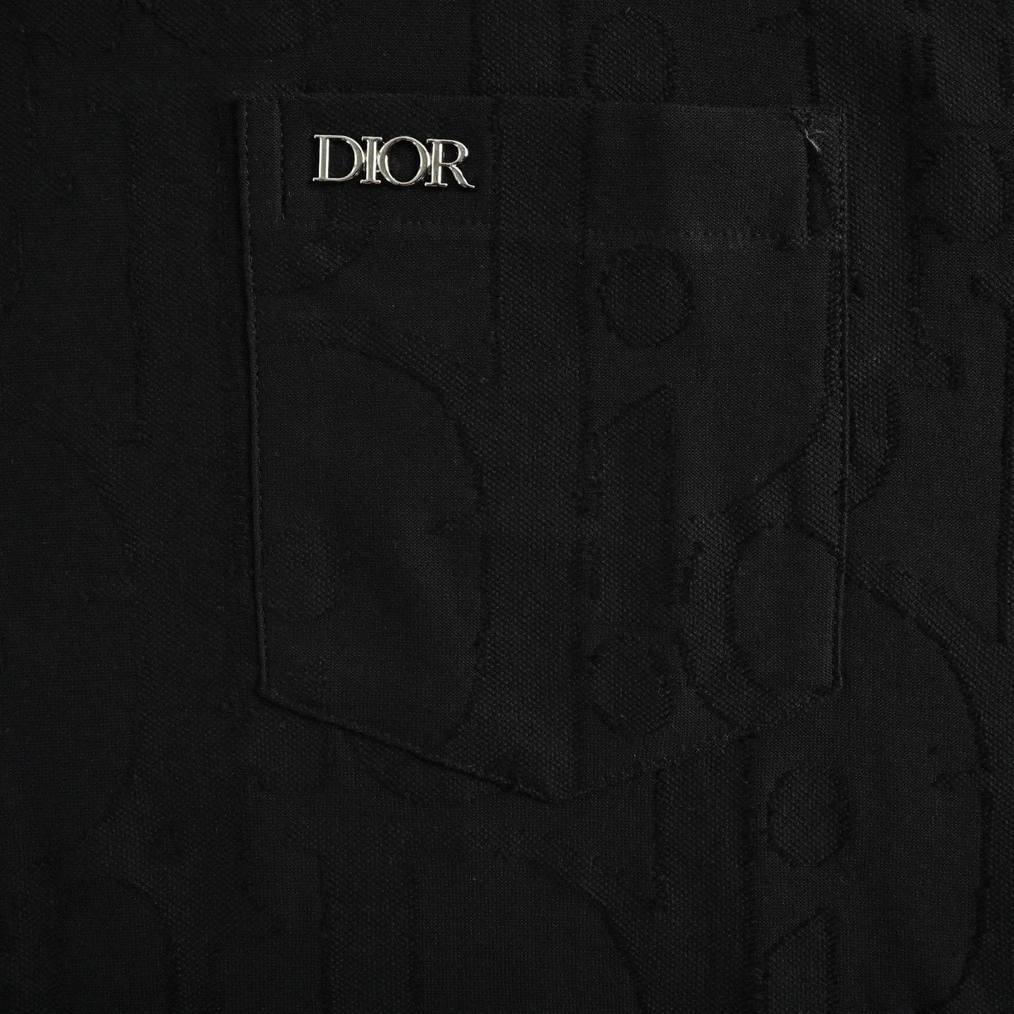 Tonal Oblique Jacquard Pocket T-Shirt