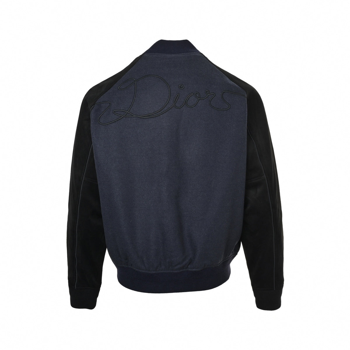 Script Logo Varsity Jacket - Navy/Black