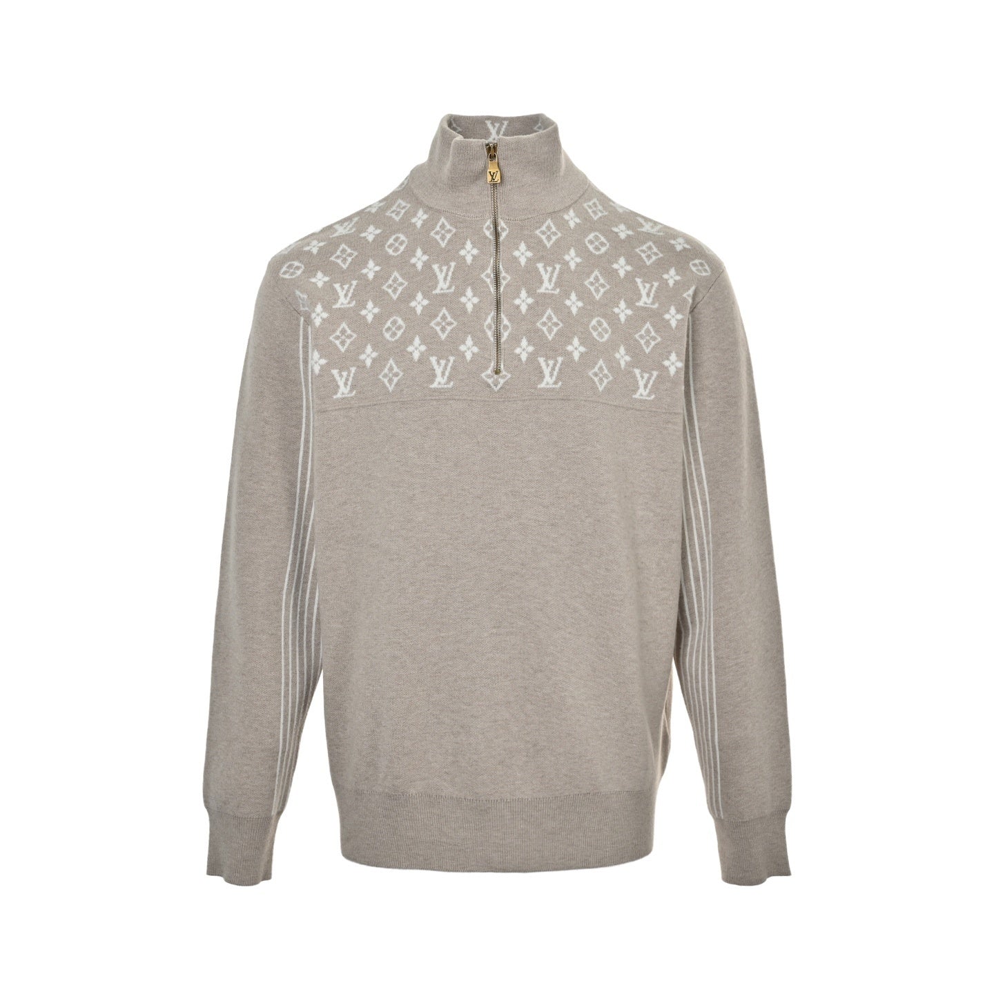 Monogram Jacquard Half-Zip Sweater