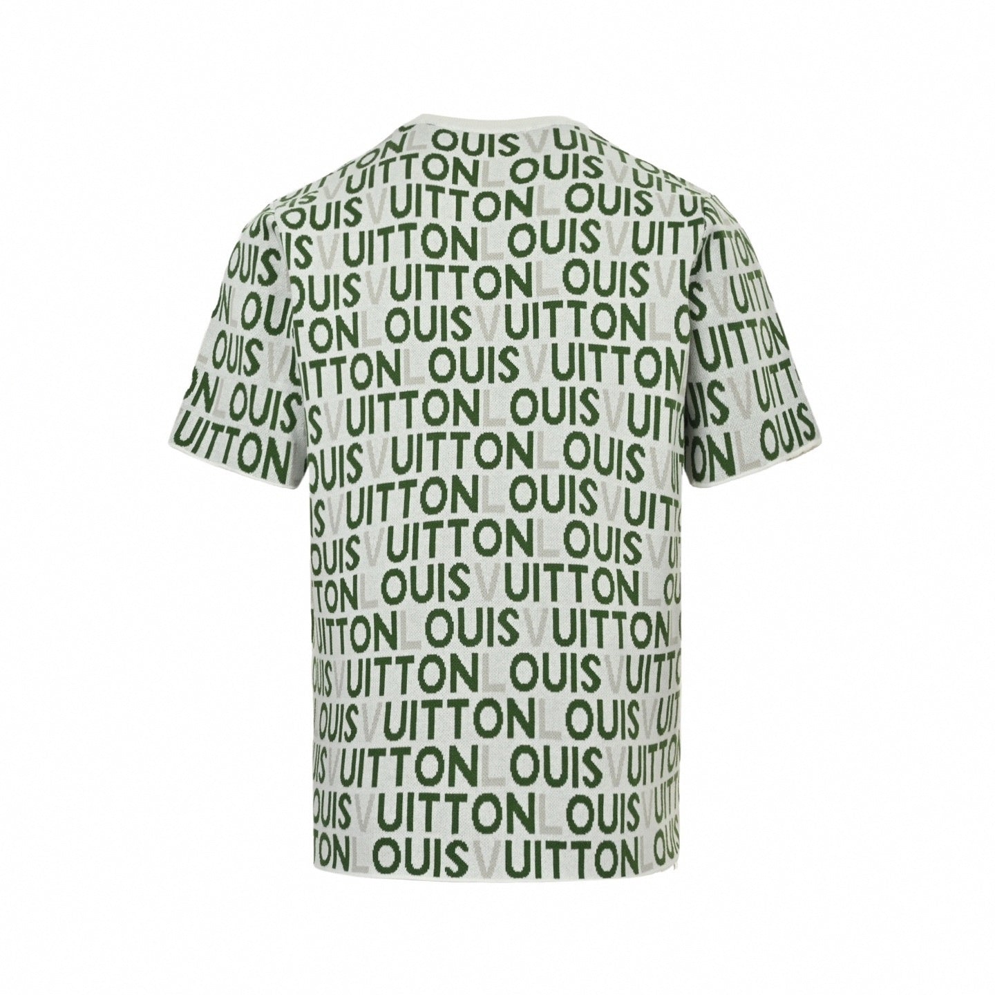All-Over Typographic Knit T-Shirt | White & Green