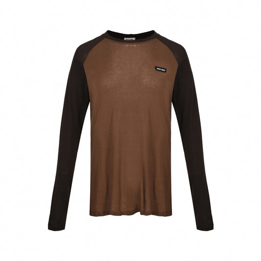 Contrast Raglan Long Sleeve | Brown