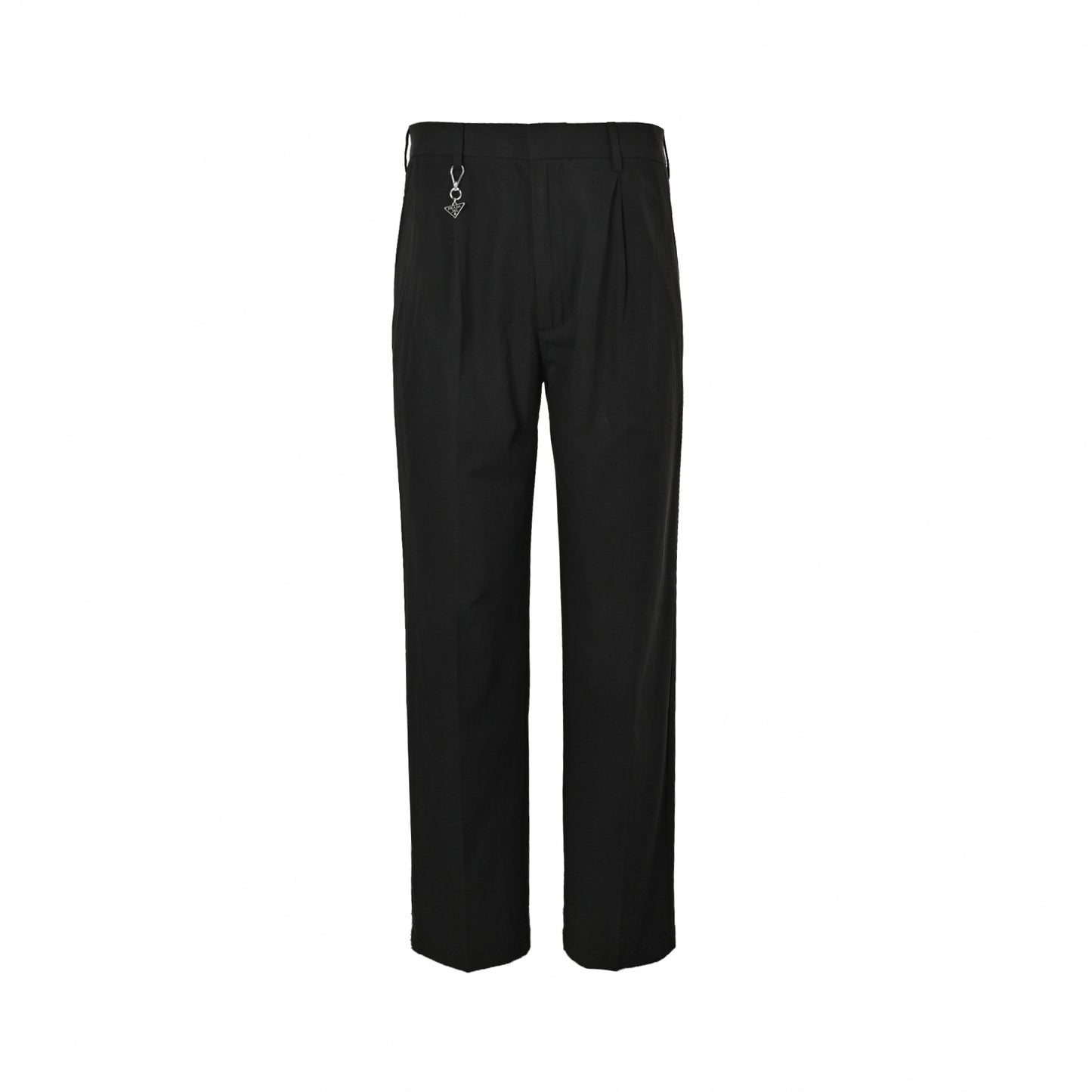 Gabardine Trousers with Triangle Logo | Black