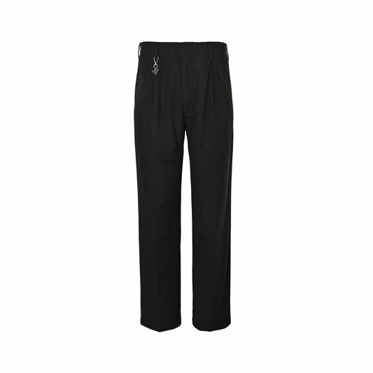 Gabardine Trousers with Triangle Logo | Black