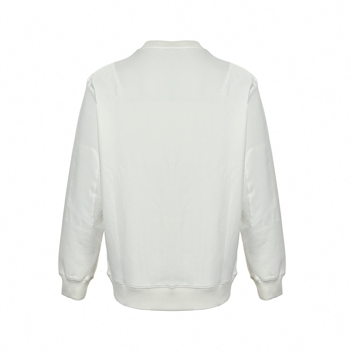 Cotton & Nylon Paneled Sweatshirt / Pristine White