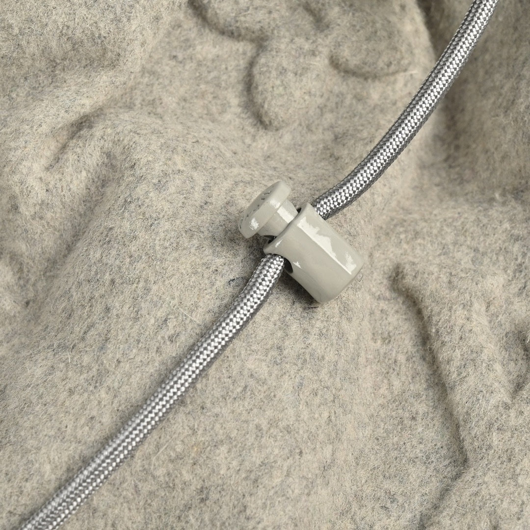 Monogram Embossed Wool Puffer Jacket | Grey