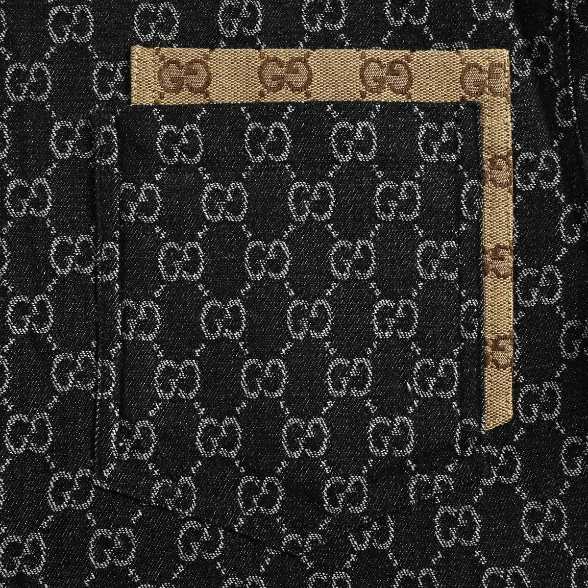 Black GG Jacquard Canvas Overshirt
