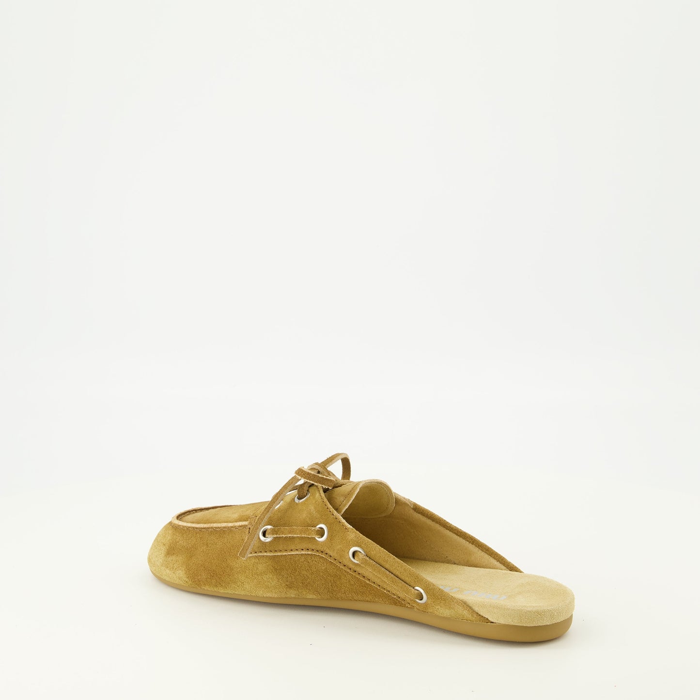 Brown Suede Boat Mules