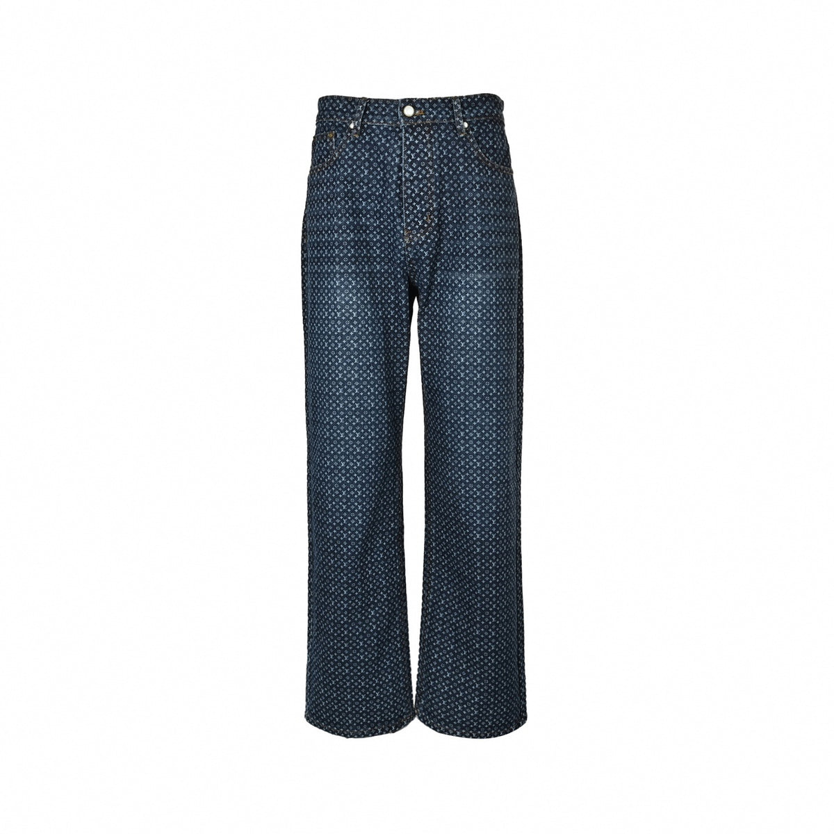 Micro Monogram Wide-Leg Denim Jeans
