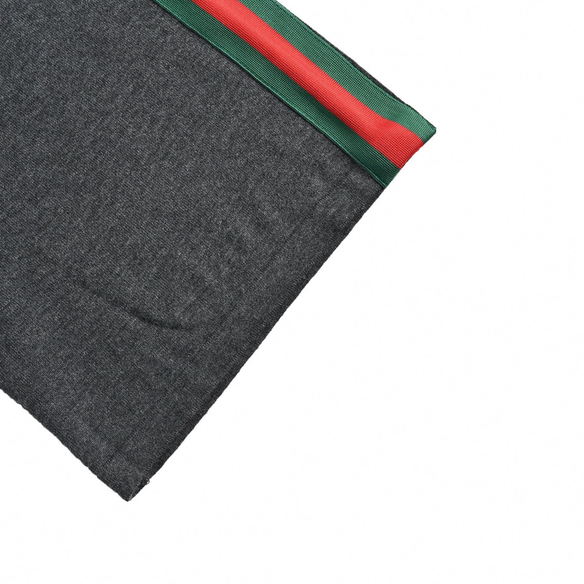 Web Stripe Wool Wide-Leg Track Pants in Charcoal Grey