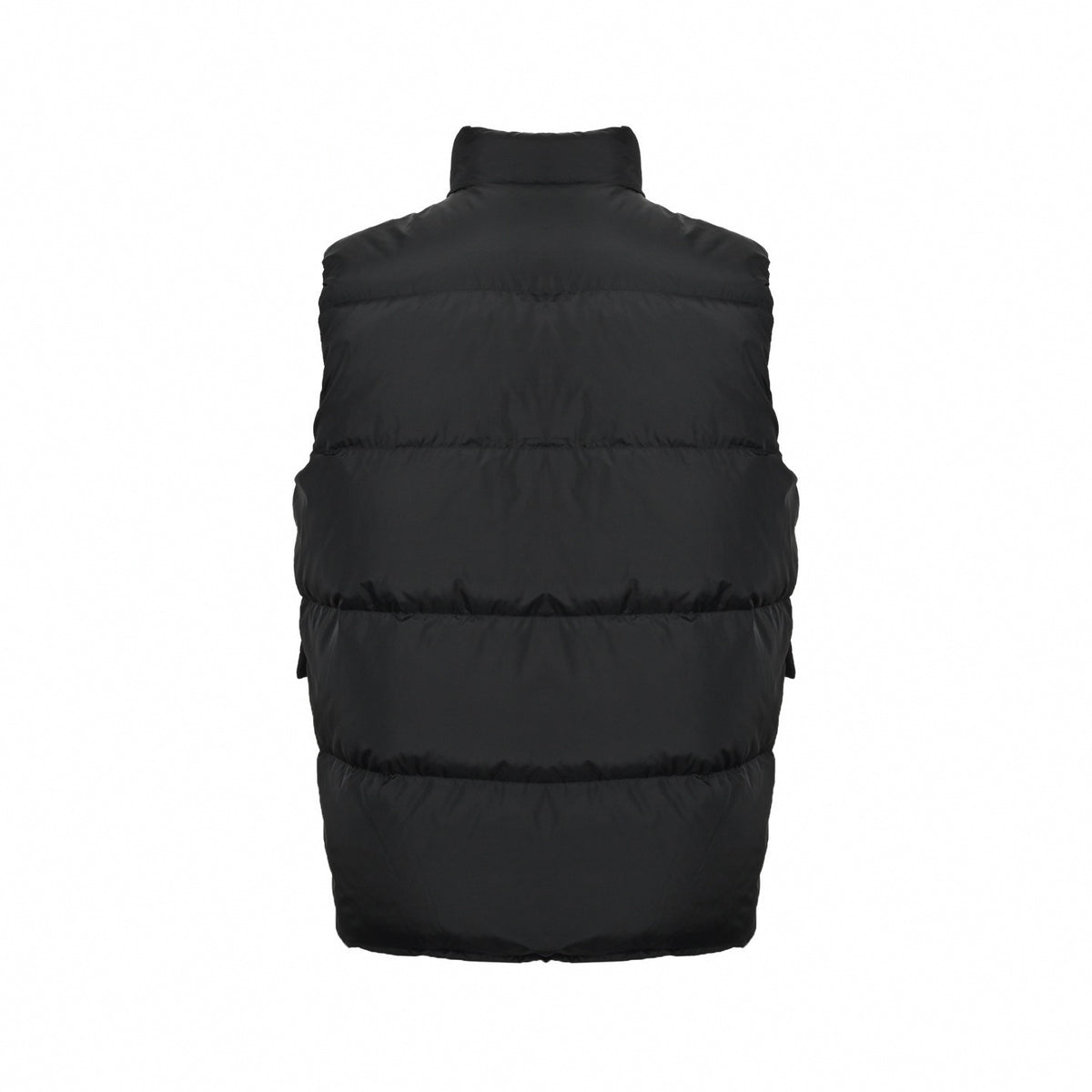 Re-Nylon Fabric Triangle Logo Down Vest Gilet in Black