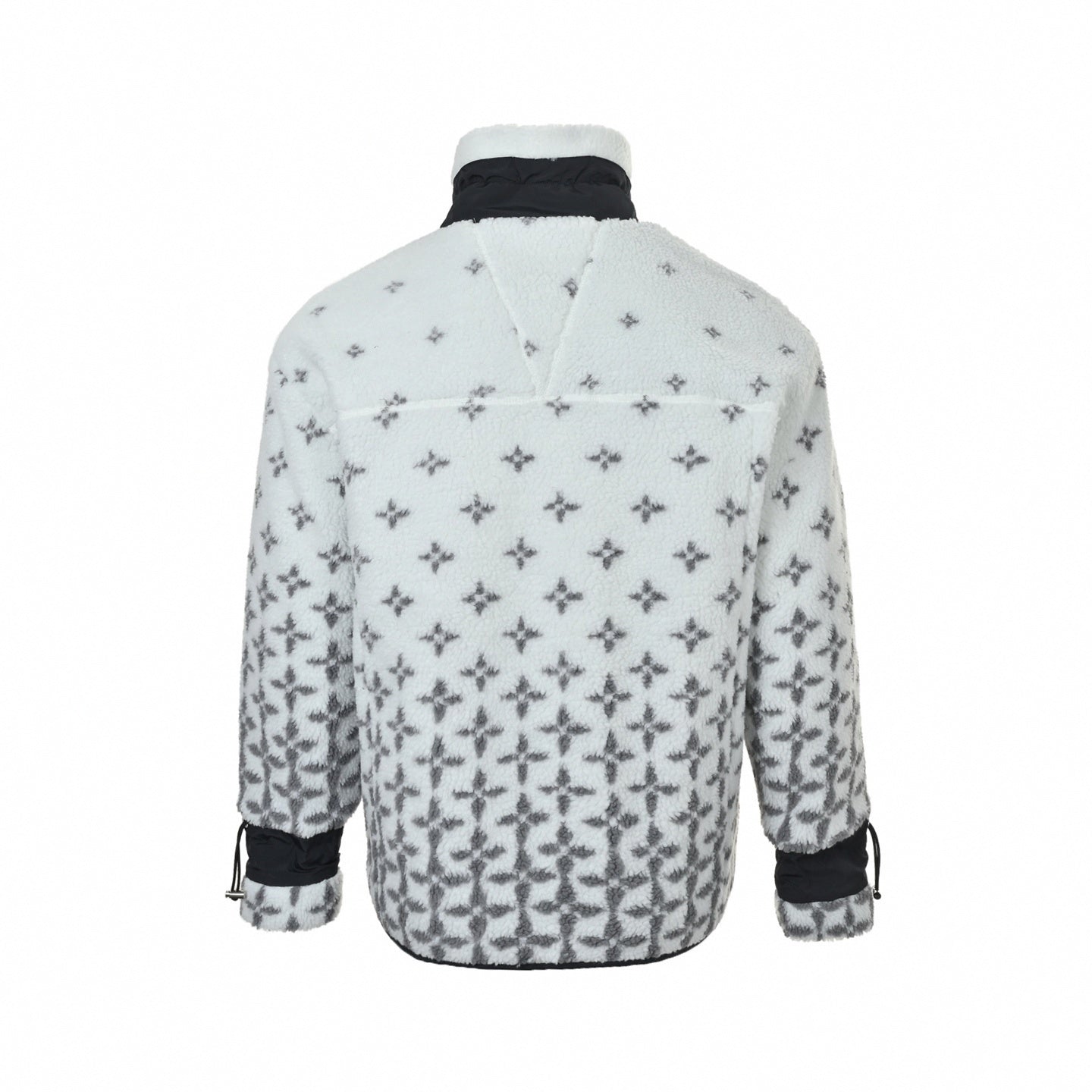 Monogram Jacquard Fleece Jacket | White & Grey