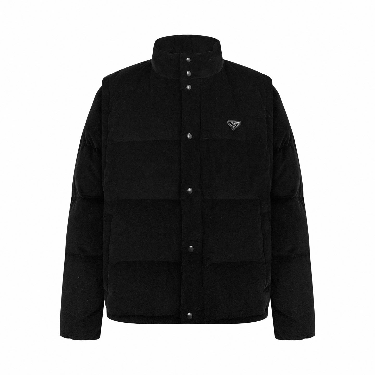 Convertible Corduroy Puffer Jacket | Black