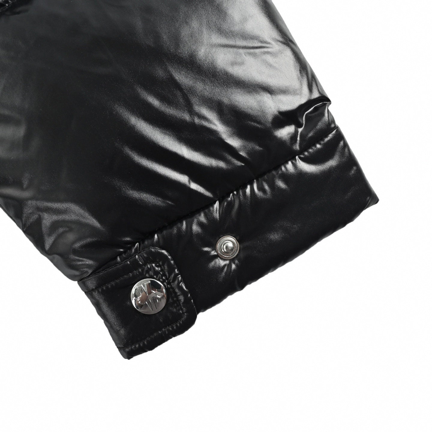 High-Gloss Nylon Long Down Parka | Black