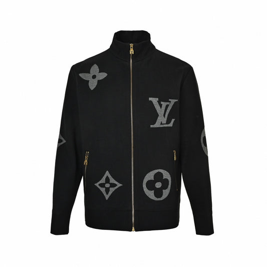 Giant Monogram Full-Zip Knit Jacket