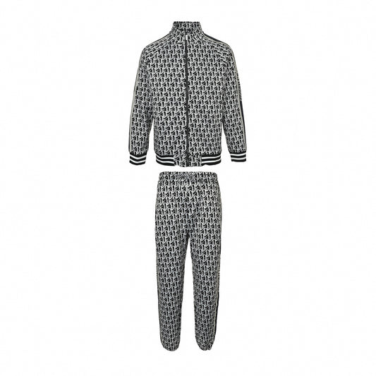 Oblique Jacquard Tracksuit Set | Black & White