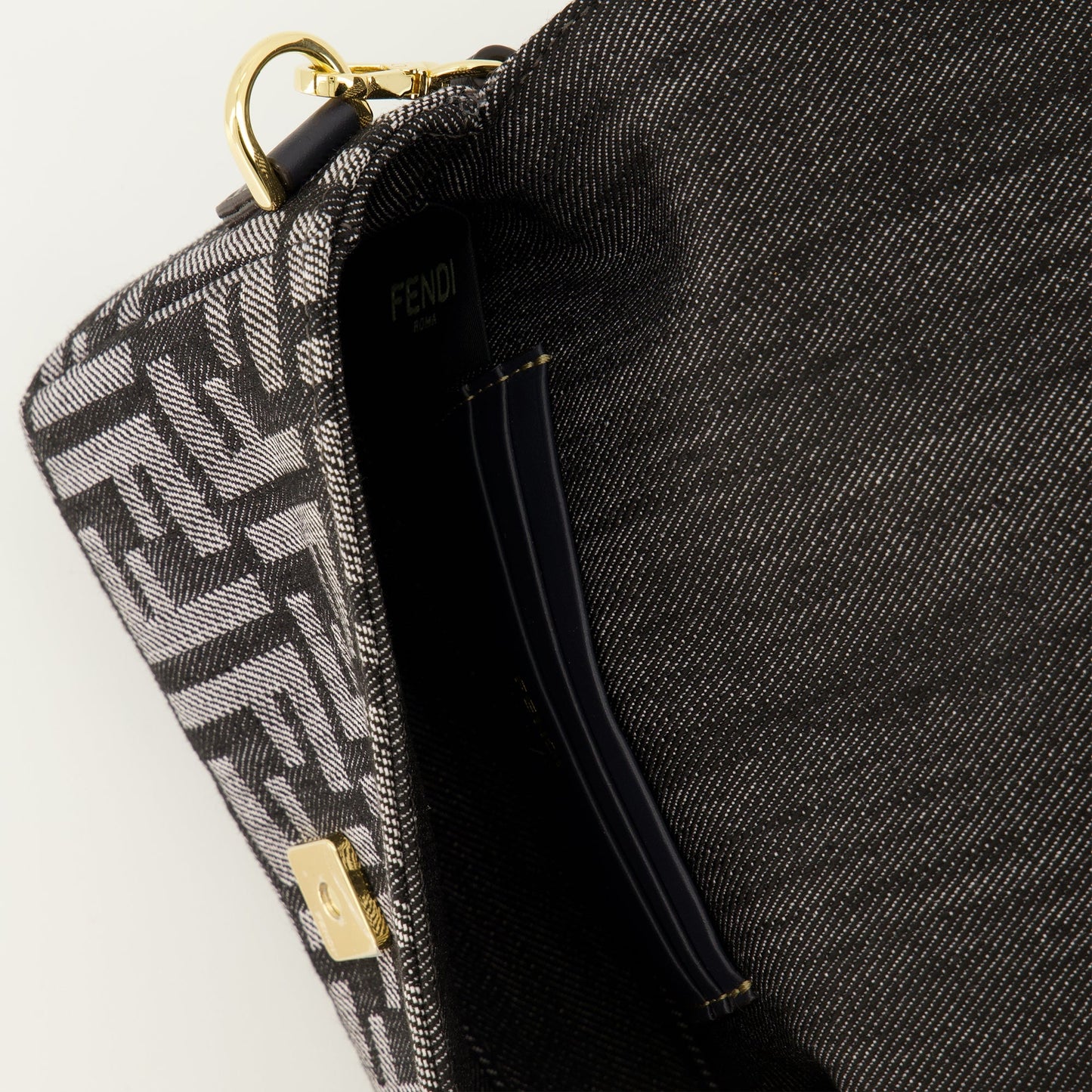 Mini Baguette Bag in FF Denim