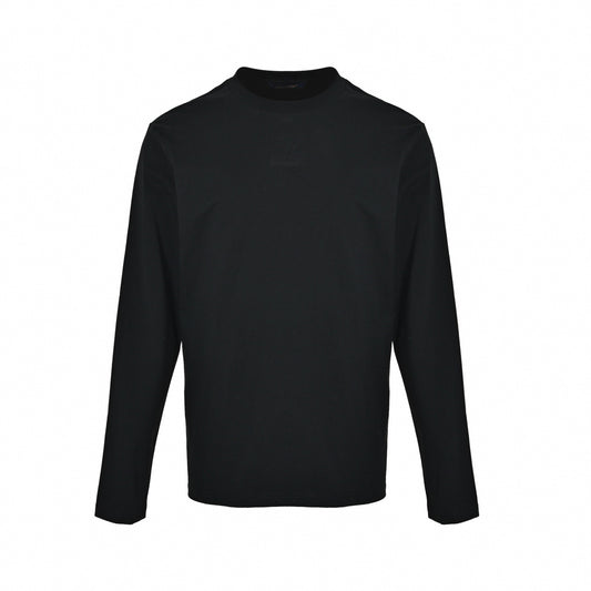 Embossed Logo Long-Sleeve T-Shirt - Black