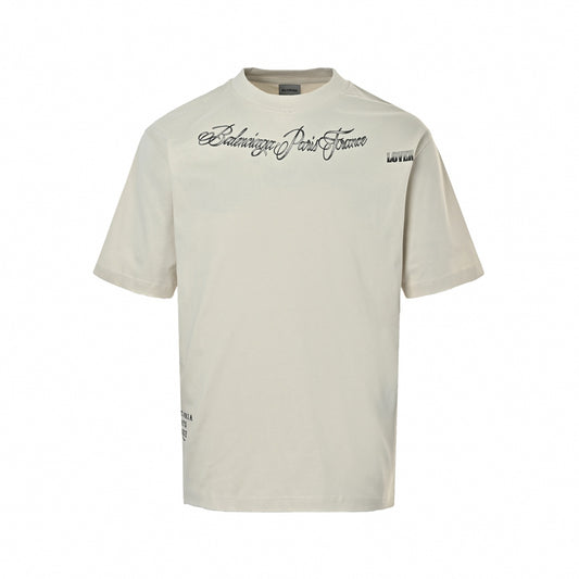Graphic Script T-Shirt - Light Beige