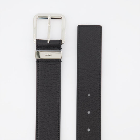 Grained leather belt