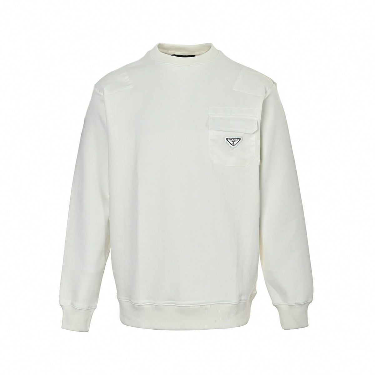 Cotton & Nylon Paneled Sweatshirt / Pristine White