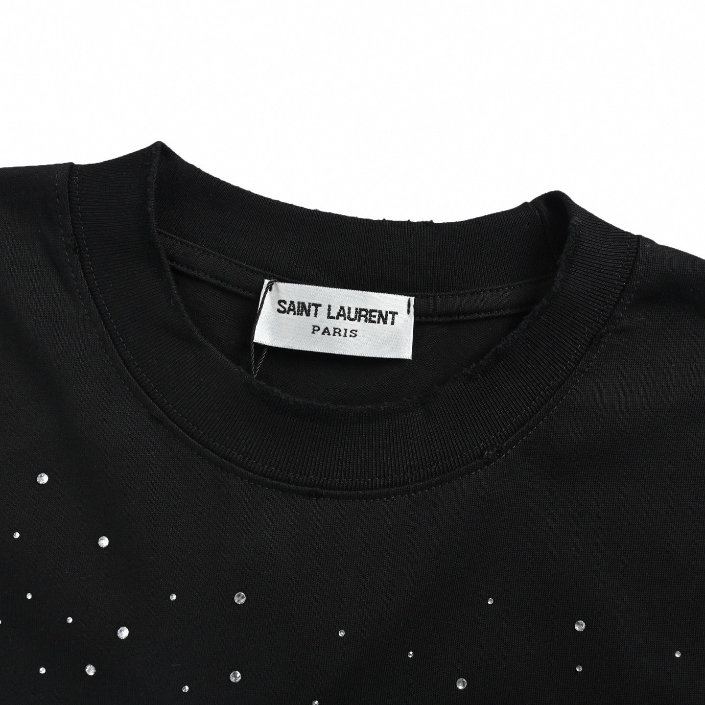 "Yves Saint Laurent" Crystal Logo T-Shirt