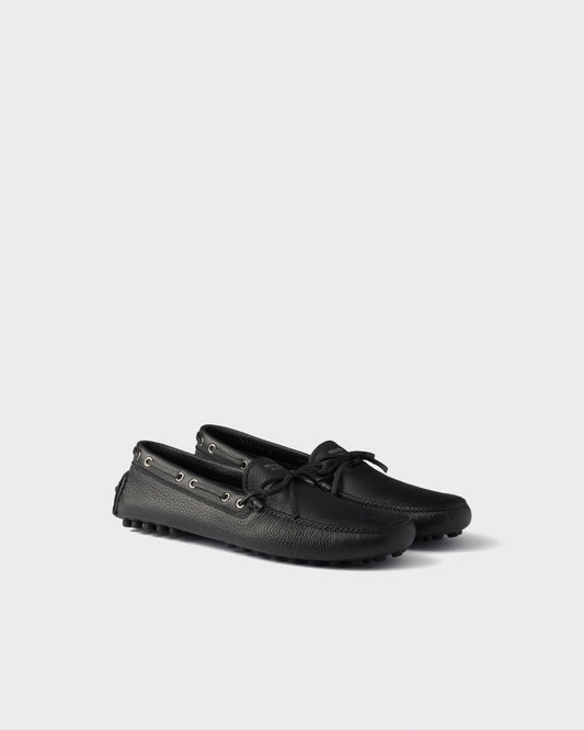 Leather Driver Loafers | Black