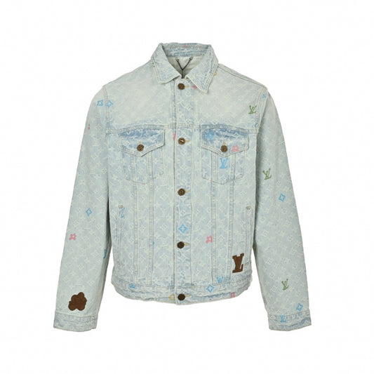Pastel Monogram Denim Jacket | Light Blue
