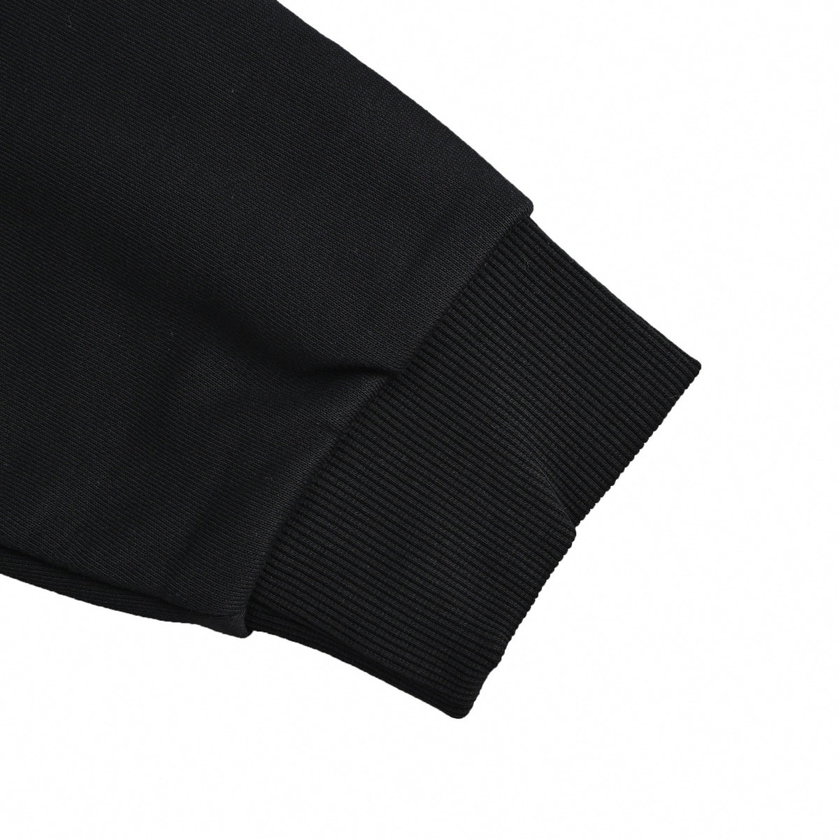 Tonal Logo Badge & Sleeve Print Crewneck Sweatshirt in Black