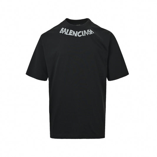 Distressed Collar Logo T-Shirt