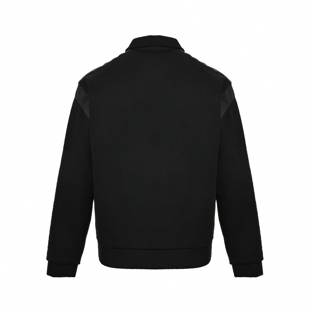 Panel Jersey Track Jacket | Black