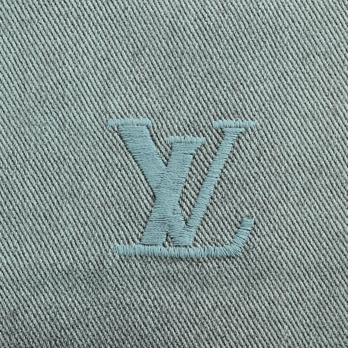 Embroidered Monogram Gradient Jeans - Light Blue/Black