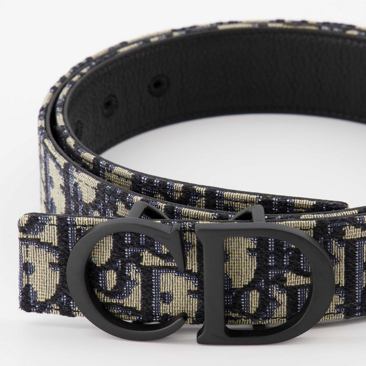 Reversible CD Icon Belt | Oblique Canvas & Black Leather