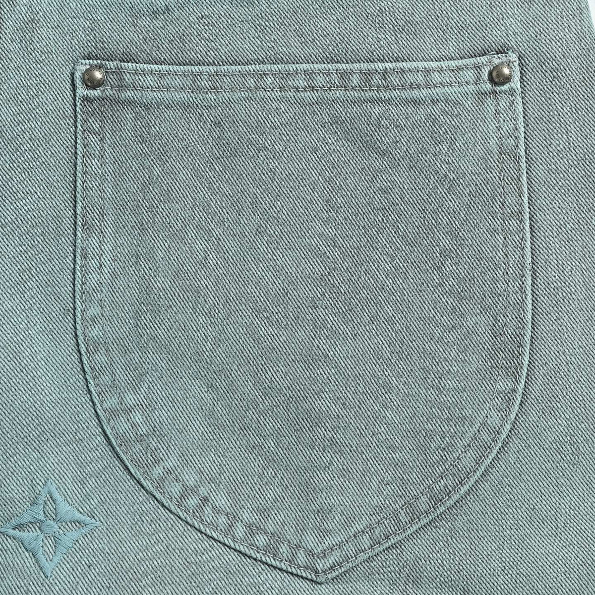 Embroidered Monogram Gradient Jeans - Light Blue/Black