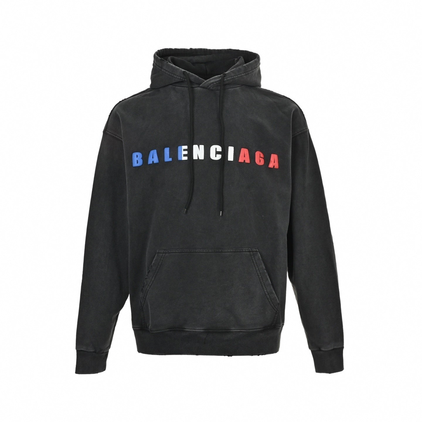 Tricolor 3D Logo Hoodie | Washed Black