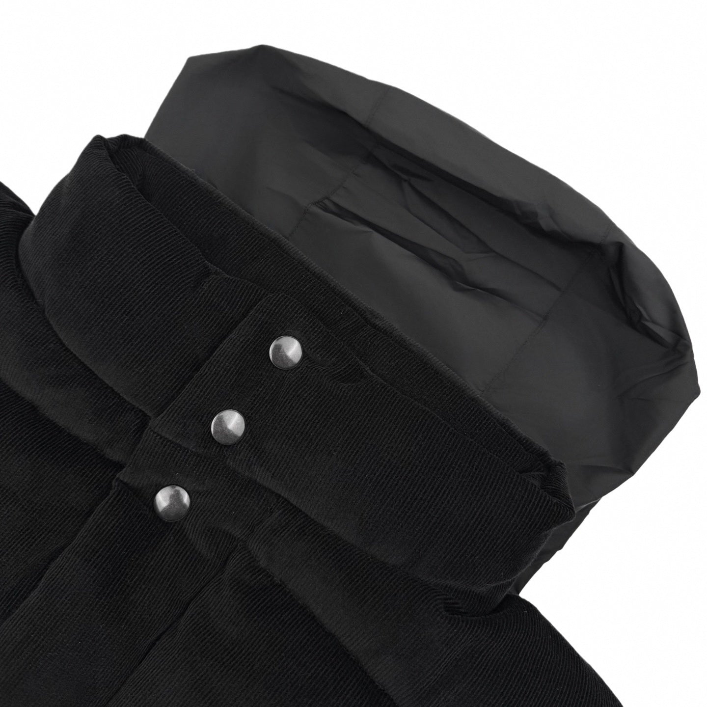 Convertible Corduroy Puffer Jacket | Black