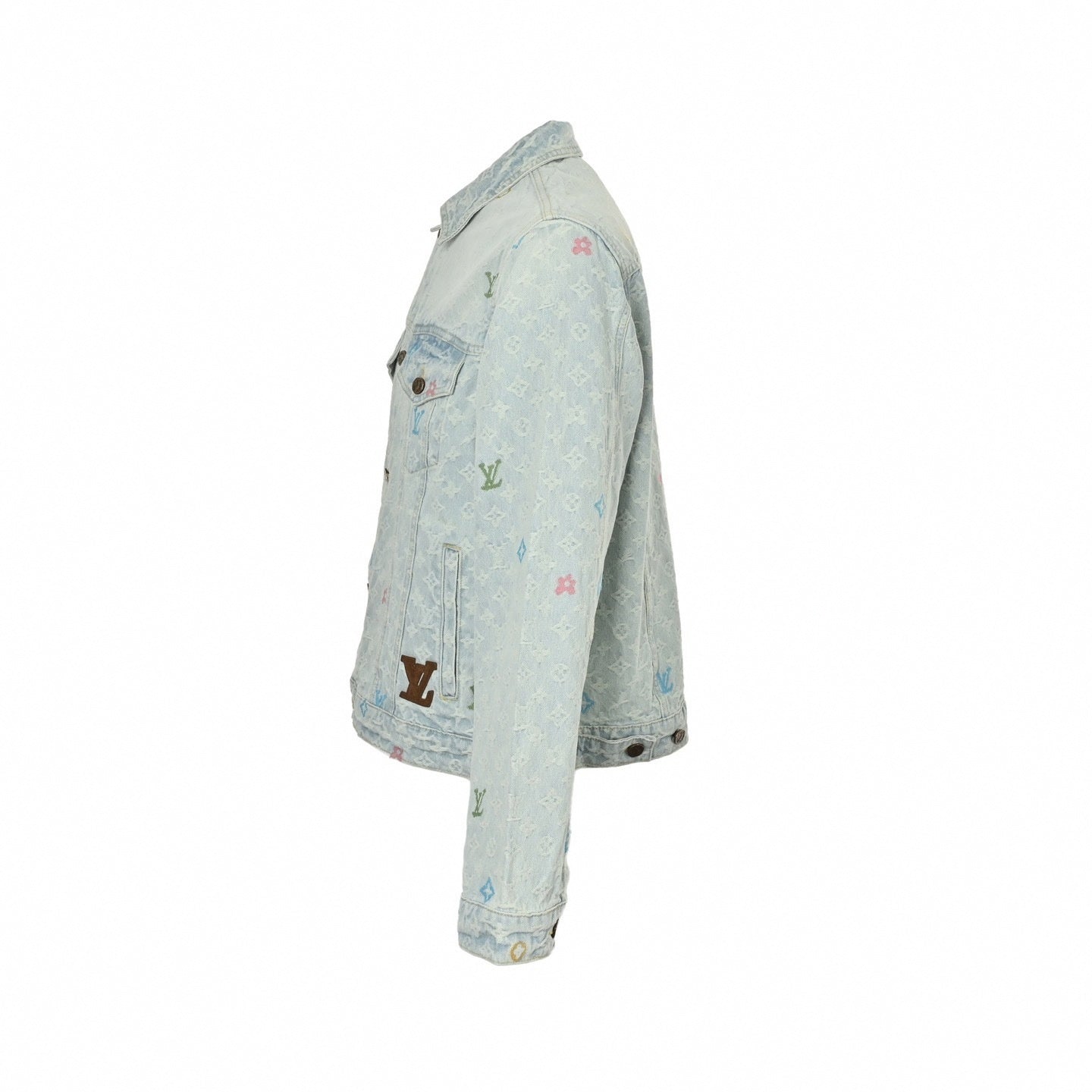 Pastel Monogram Denim Jacket | Light Blue