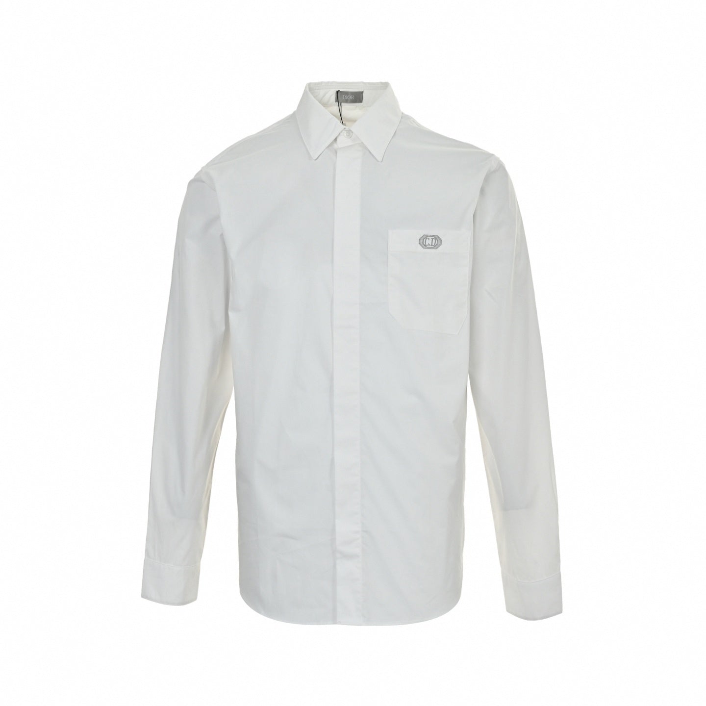 C.D Logo Pocket Button-Down Shirt | White