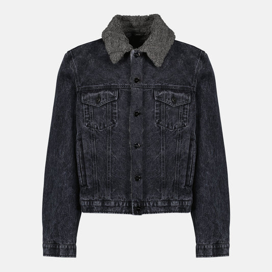 Black Quilted Denim Jacket