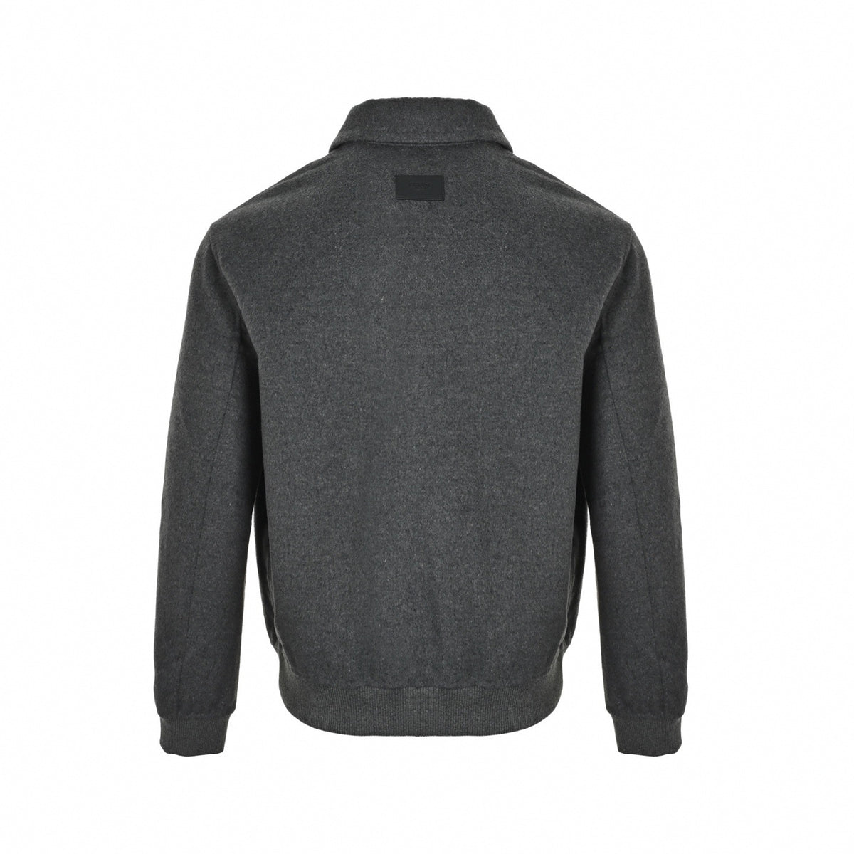 FF Embossed Felted Wool Blouson Jacket in Dark Charcoal Grey