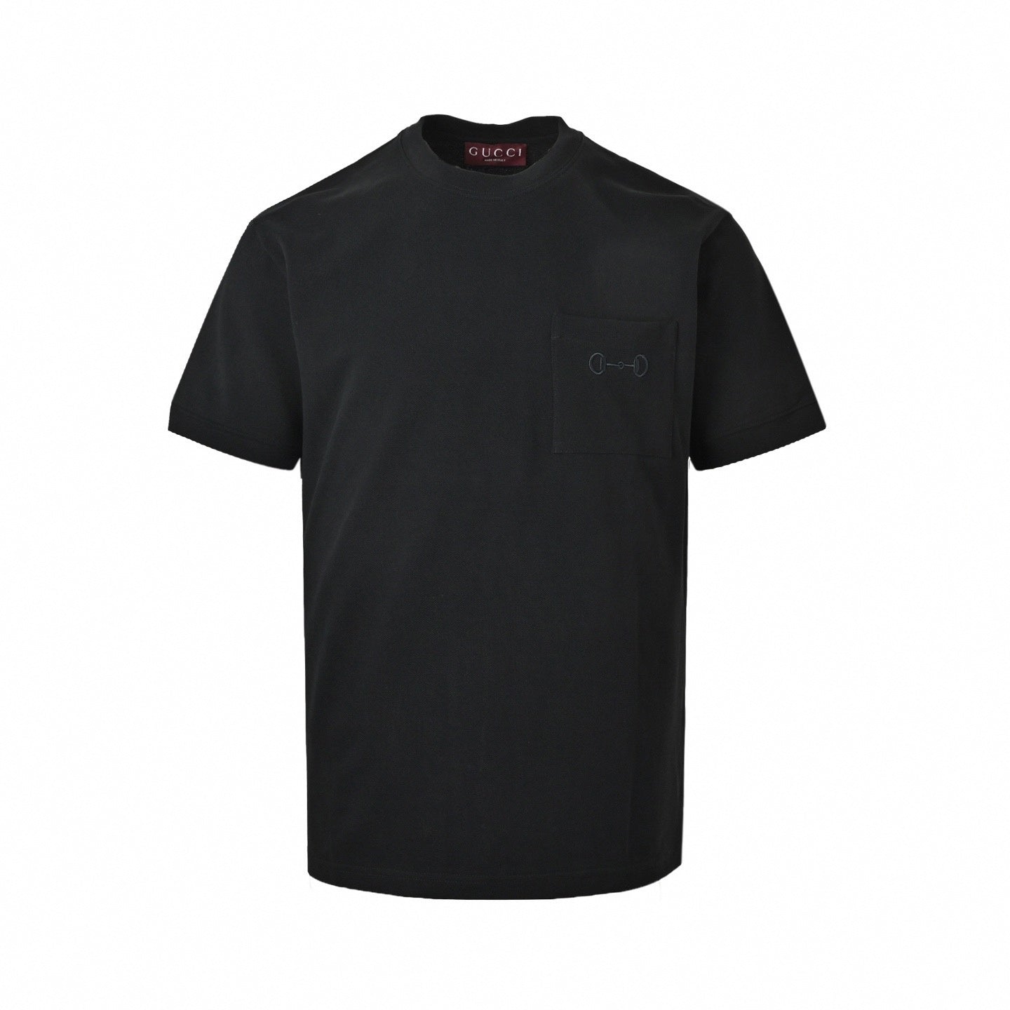 Minimalist Horsebit Embroidered Tee - Black