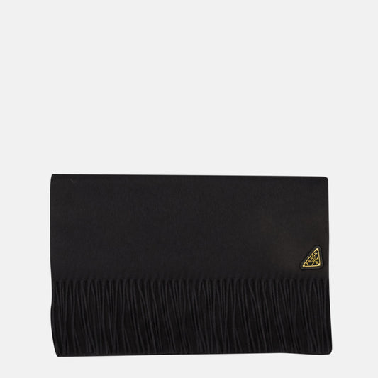 Black Silk and Cashmere Scarf