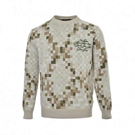 Digital Damier Heritage Script Knit