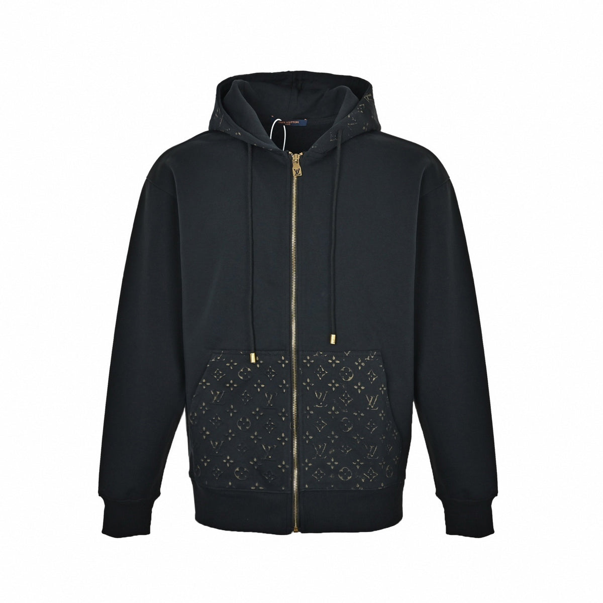 Monogram Jacquard Panel Full-Zip Hoodie