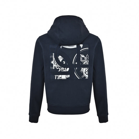 Printed Graphic Patch Full-Zip Hoodie
