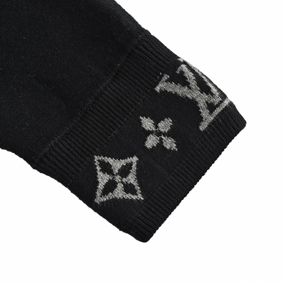 Monogram Trim Full-Zip Cardigan Black